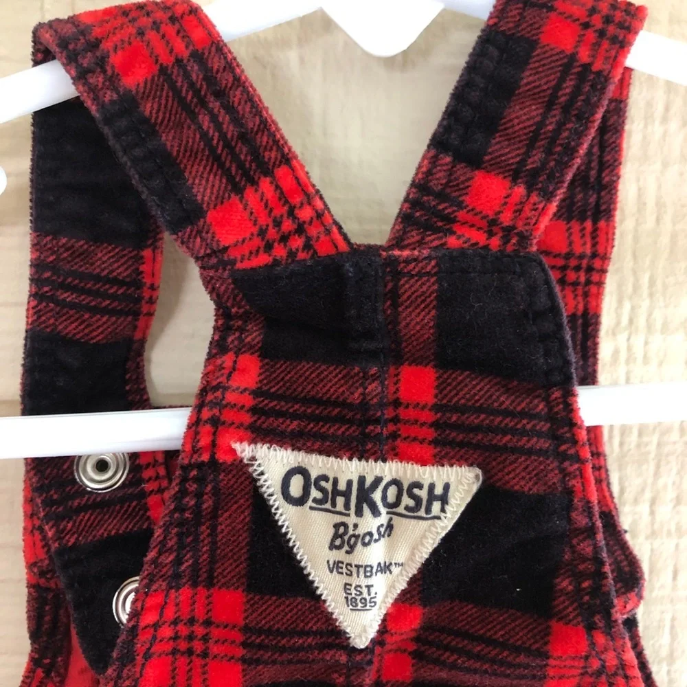 OshKosh B’Gosh buffalo plaid overalls skirt 9M